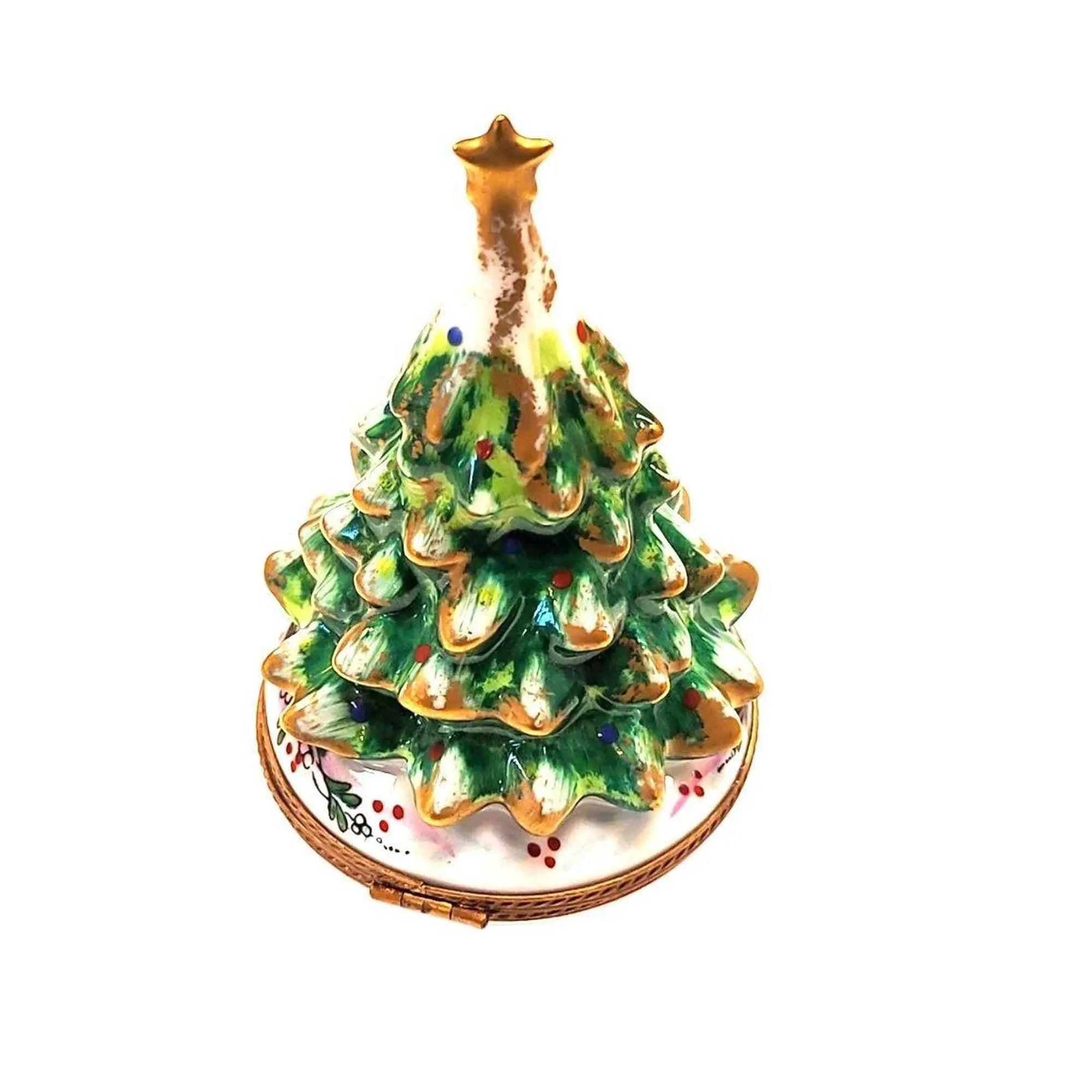 Christmas Tree Limoges Box Porcelain Limoges xmas christmas Tree figurine LIMOGES BOXES French Trinket Box