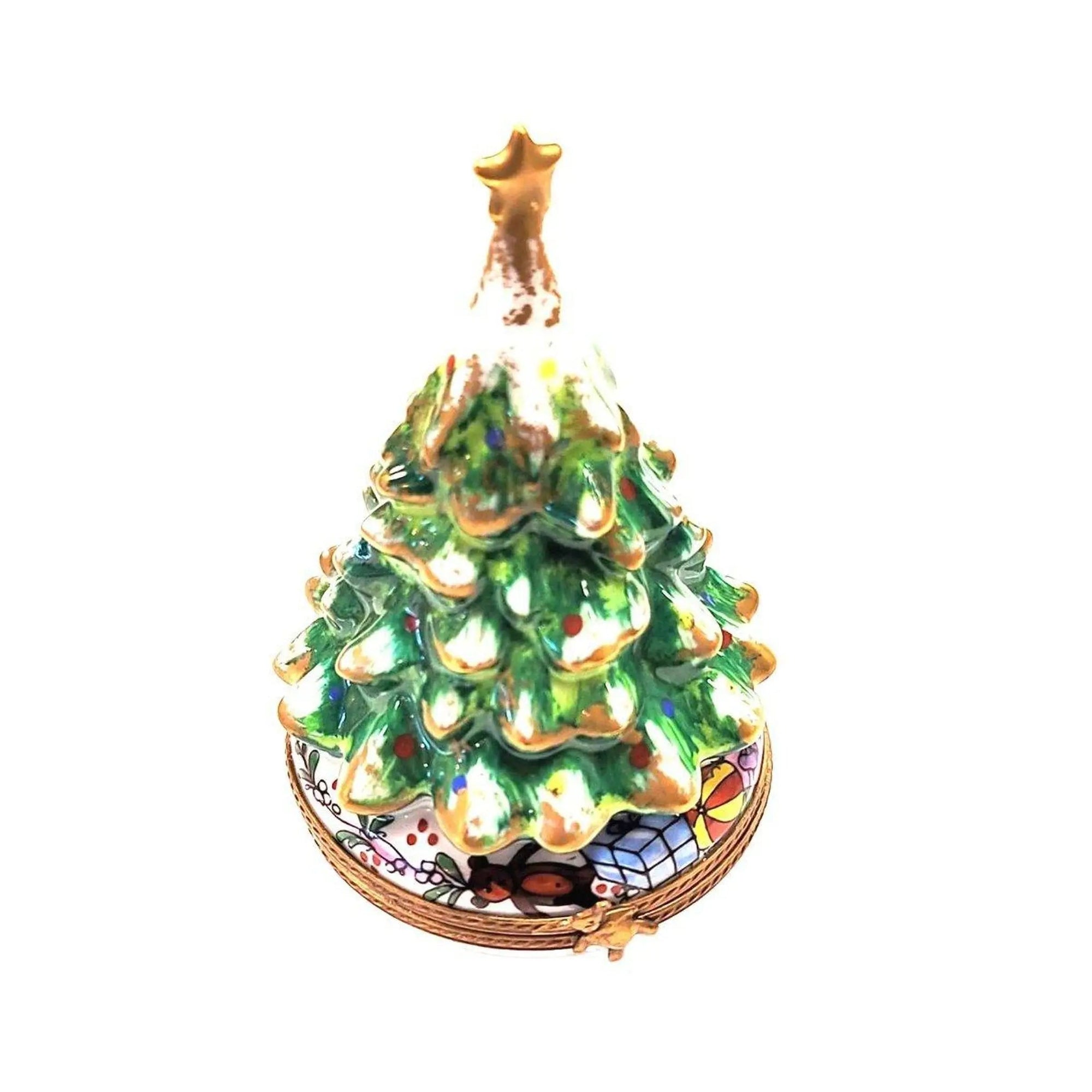 Christmas Tree Limoges Box Porcelain Limoges xmas christmas Tree figurine LIMOGES BOXES French Trinket Box