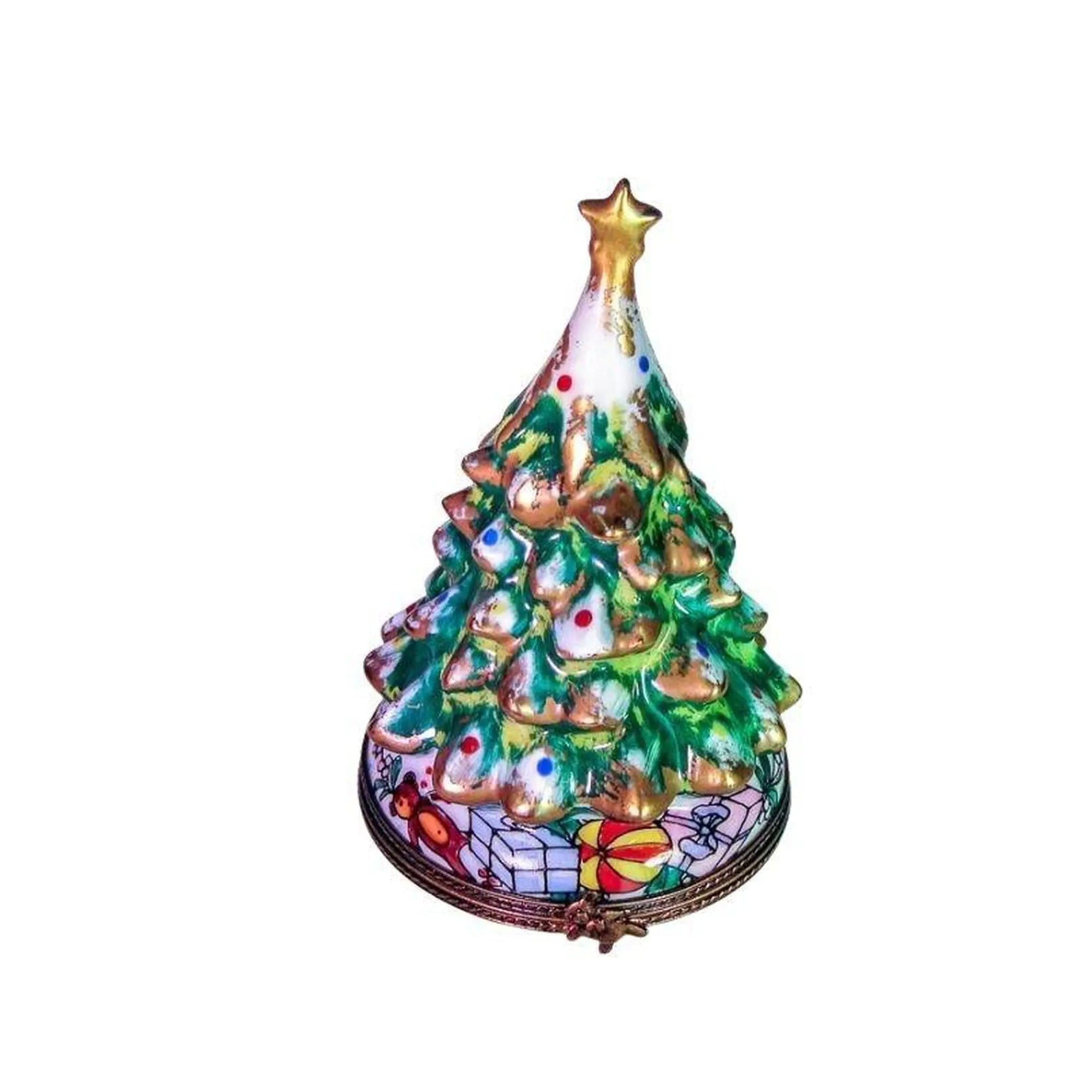 Christmas Tree Limoges Box Porcelain Limoges xmas christmas Tree figurine LIMOGES BOXES French Trinket Box