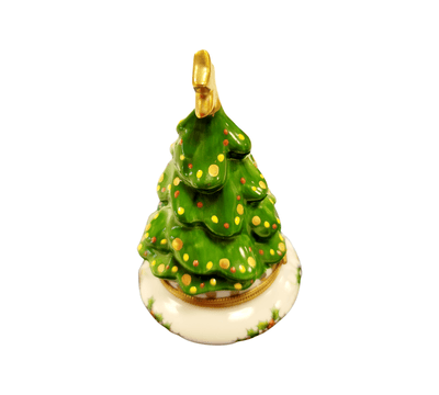 Christmas Tree With Magnolias Porcelain Limoges Christmas Tree French Trinket Box