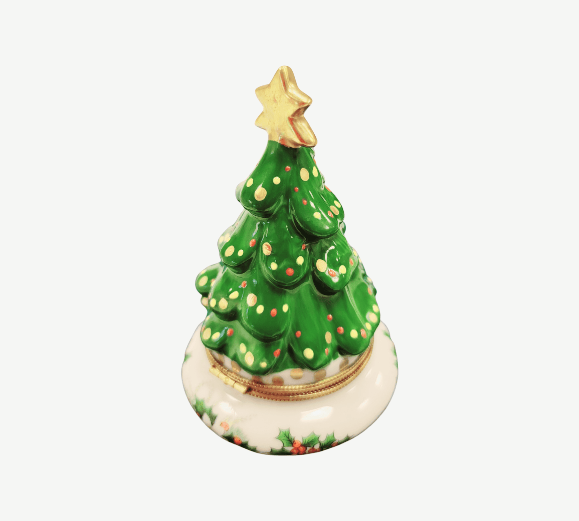 Christmas Tree With Magnolias Porcelain Limoges Christmas Tree French Trinket Box