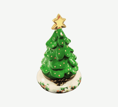 Christmas Tree With Magnolias Porcelain Limoges Christmas Tree French Trinket Box
