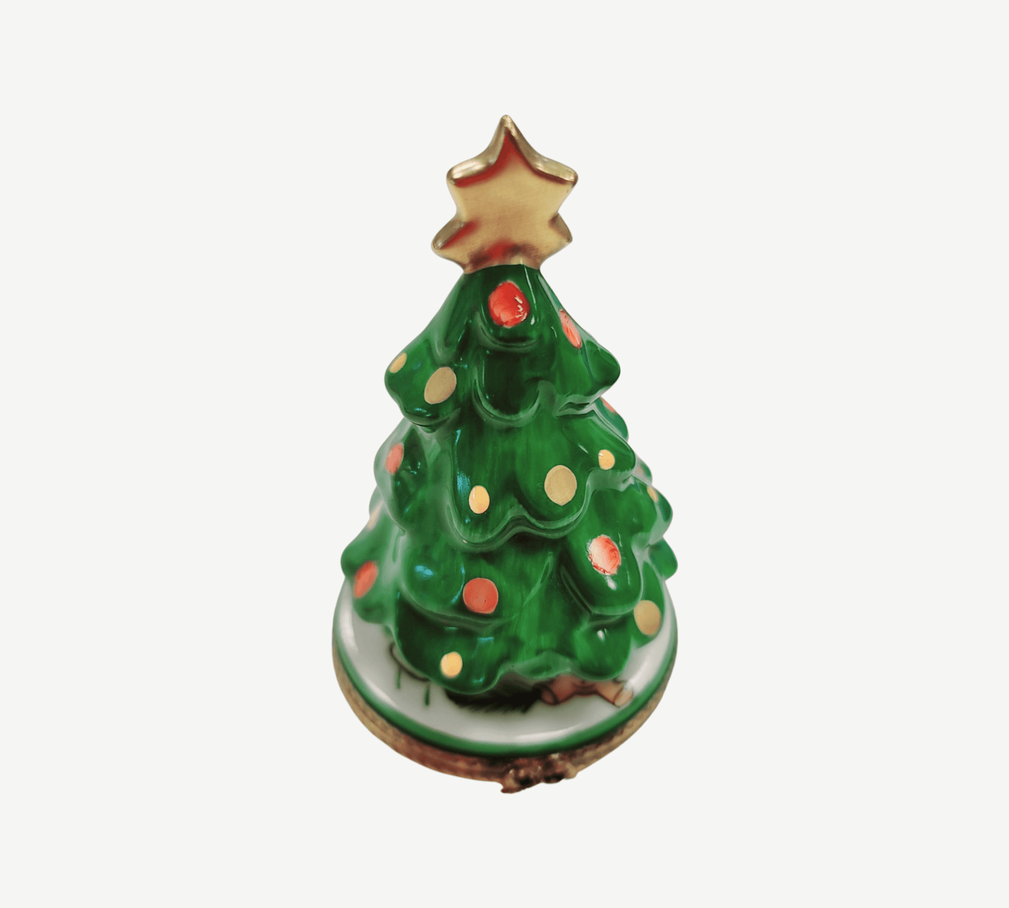 Christmas Tree With Star Figurine Porcelain Limoges Christmas Tree French Trinket Box