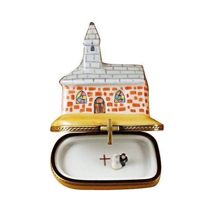 Church Limoges box, hand-painted porcelain made in France