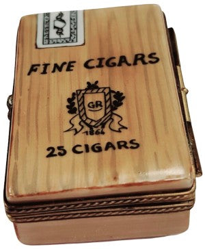 Cigar Box Limoges Figurine Porcelain Limoges wine Limoges Box men French Trinket Box