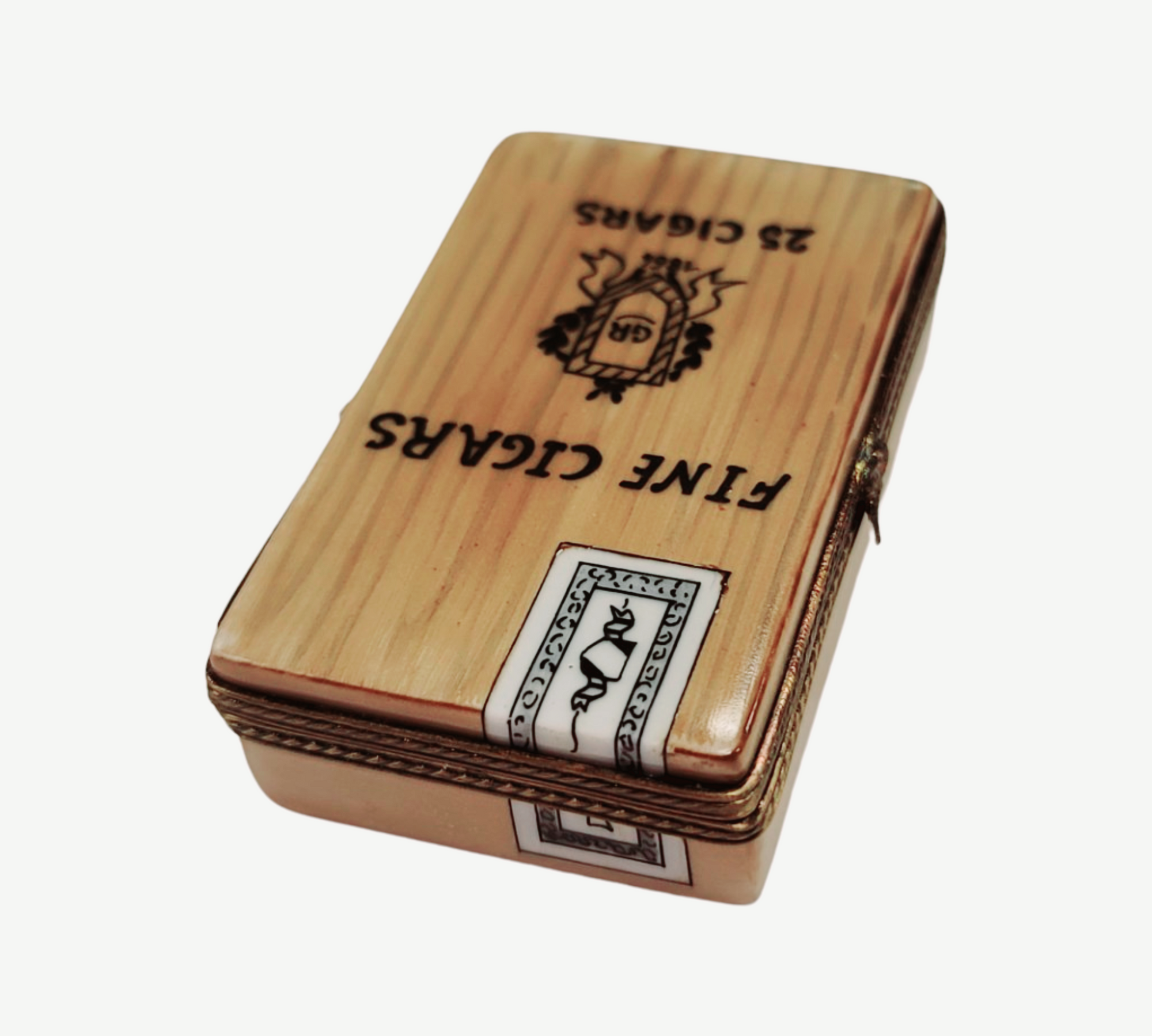 Cigar Box Limoges Figurine Porcelain Limoges wine Limoges Box men French Trinket Box