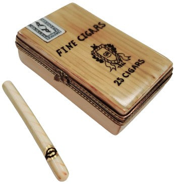 Cigar Box Limoges Figurine Porcelain Limoges wine Limoges Box men French Trinket Box