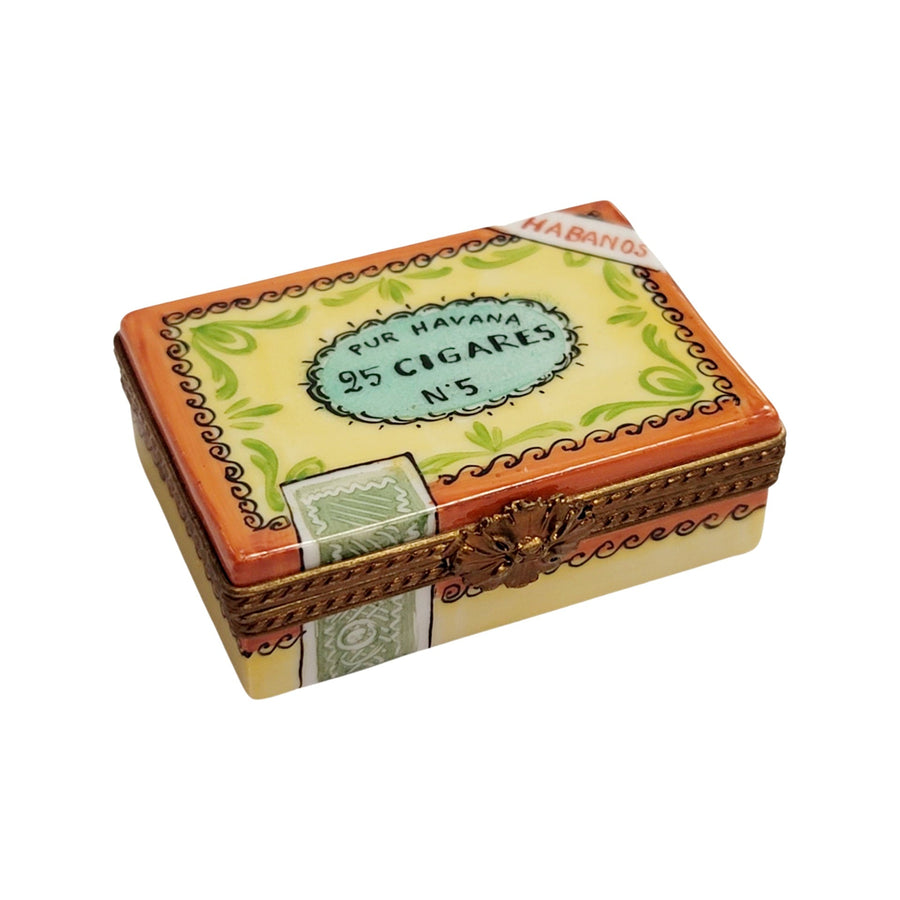 Cigar Box with Removable Cigars Porcelain Limoges wine Limoges Box men French Trinket Box