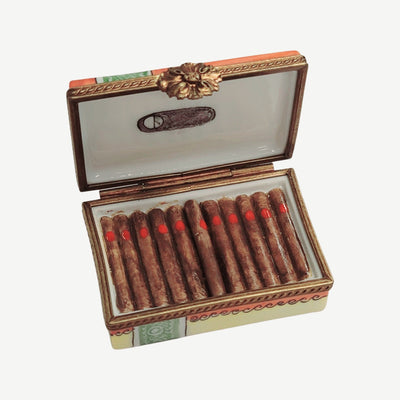 Cigar Box with Removable Cigars Porcelain Limoges wine Limoges Box men French Trinket Box