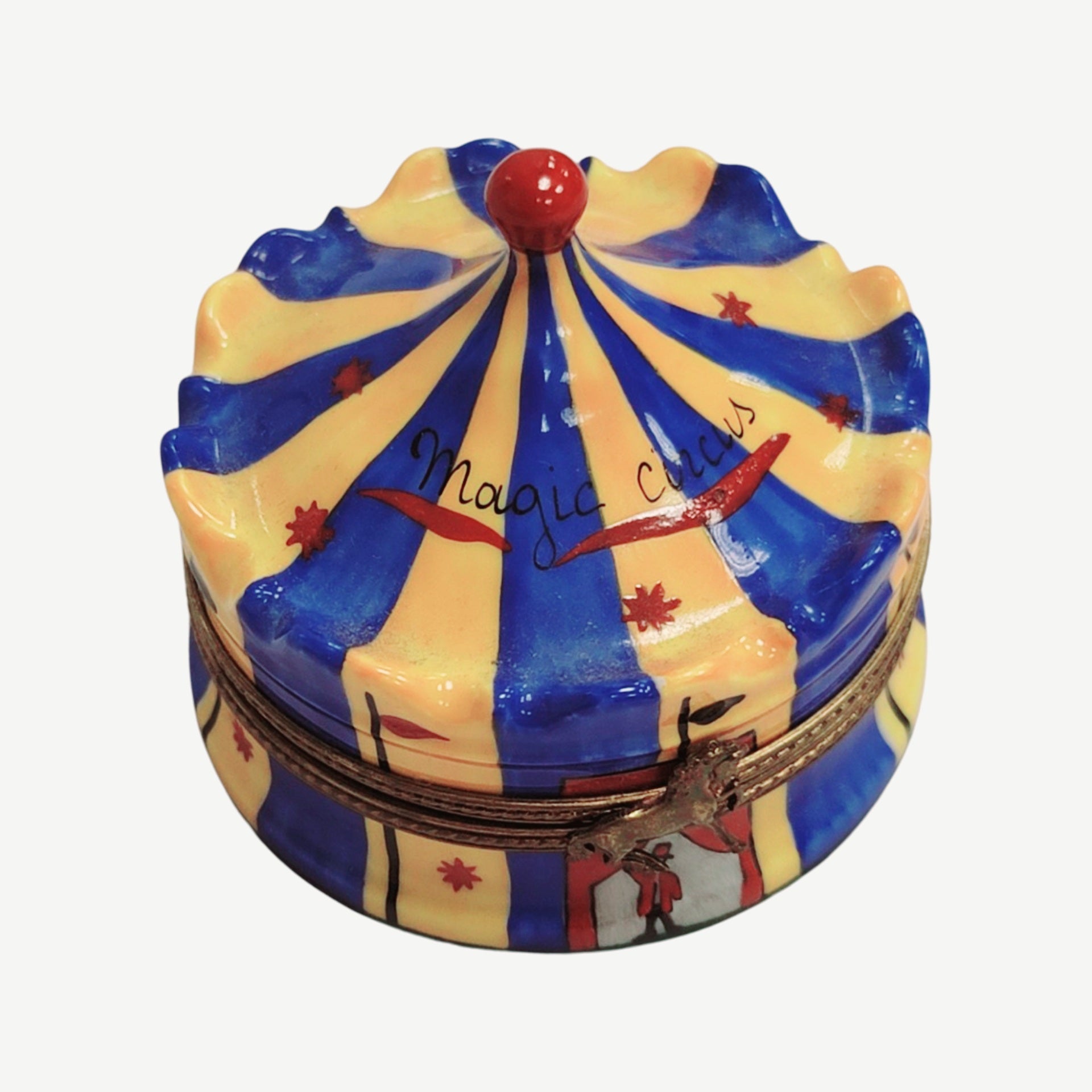Circus Tent Trinket Box Porcelain Limoges Limoges circus Clown travel French Trinket Box