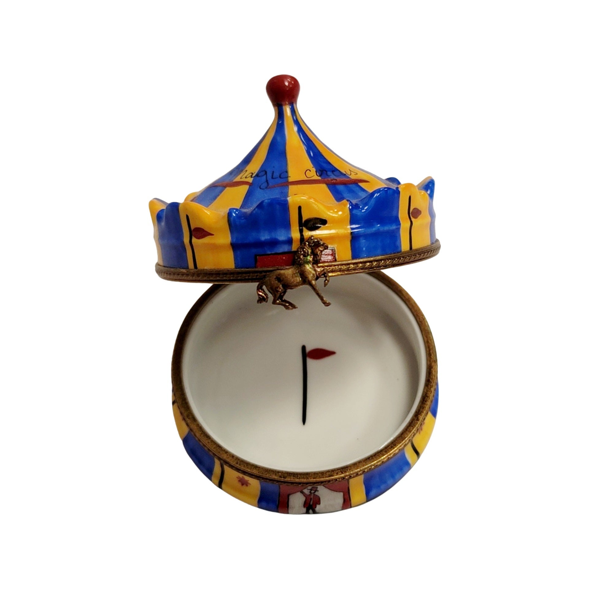 Circus Tent Trinket Box Porcelain Limoges Limoges circus Clown travel French Trinket Box