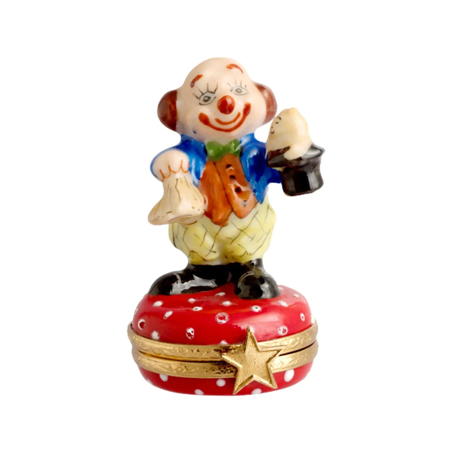 Clown w Hat Porcelain Limoges Circus French Trinket Box