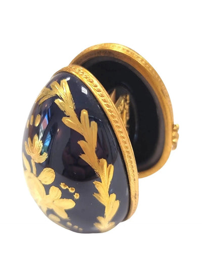Cobalt Blue Gold Limoges Frame Porcelain Limoges egg French Trinket Box