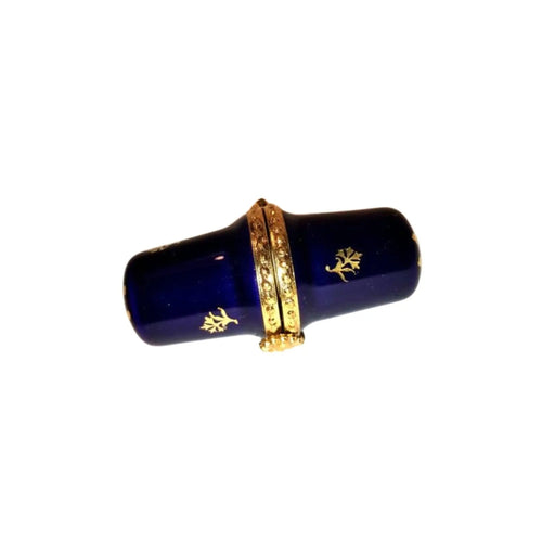Cobalt Blue Limoges Thimble Porcelain Limoges Decal Limoges Boxes traditional French Trinket Box
