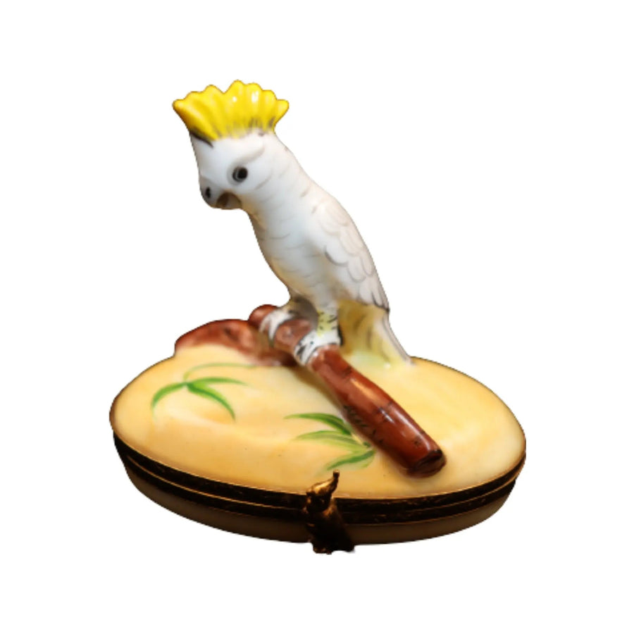 Cockatoo: Yellow Crest Bird Porcelain Limoges Bird Birds French Trinket Box