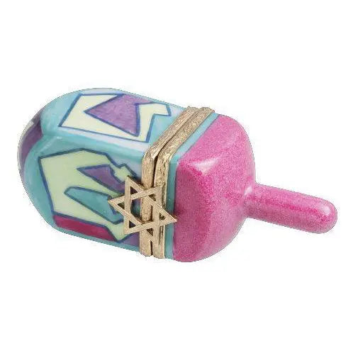 Colorful Dreidel Porcelain Limoges spiritual religion French Trinket Box