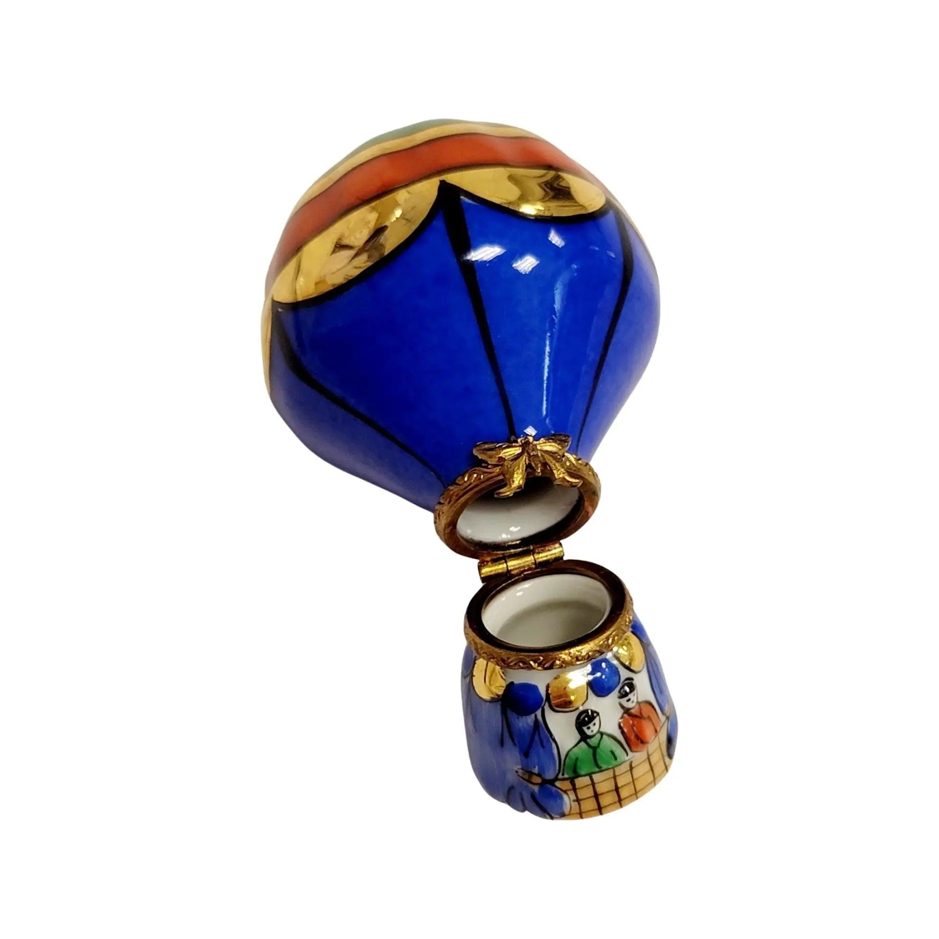 Colorful Hot Air Balloon Limoges Porcelain Limoges travel vehicle French Trinket Box