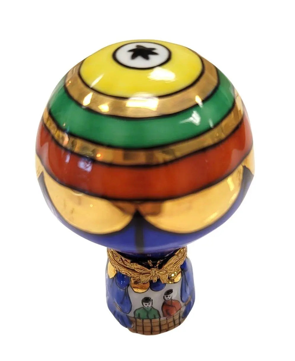 Colorful Hot Air Balloon Limoges Porcelain Limoges travel vehicle French Trinket Box