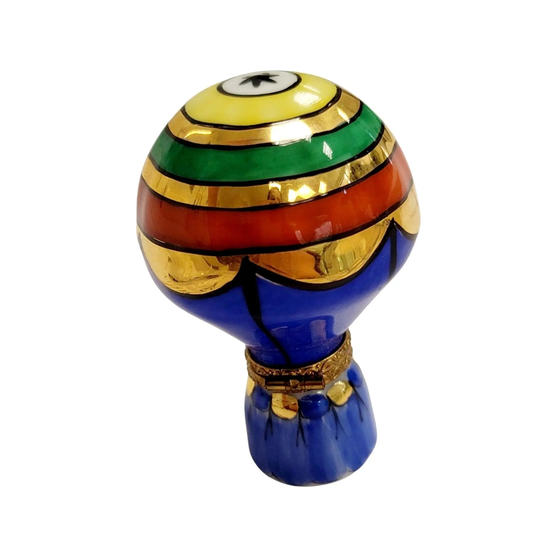 Colorful Hot Air Balloon Limoges Porcelain Limoges travel vehicle French Trinket Box