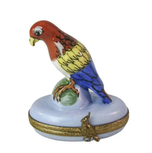 Colorful Parrot Porcelain Limoges bird limoges boxes French Trinket Box