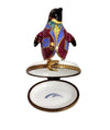 Colorful Tuxedo Penguin Figurine Porcelain Limoges xmas bird birds special winter travel LIMOGES BOXES French Trinket Box