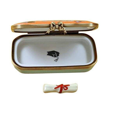 Congratulations Gradutation Oval w Diploma Porcelain Limoges graduation professional French Trinket Box