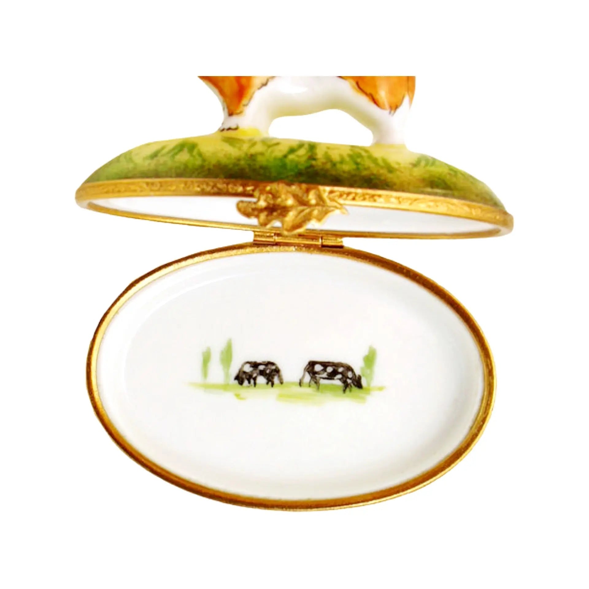 Corgi Dog Porcelain Limoges Dog French Trinket Box