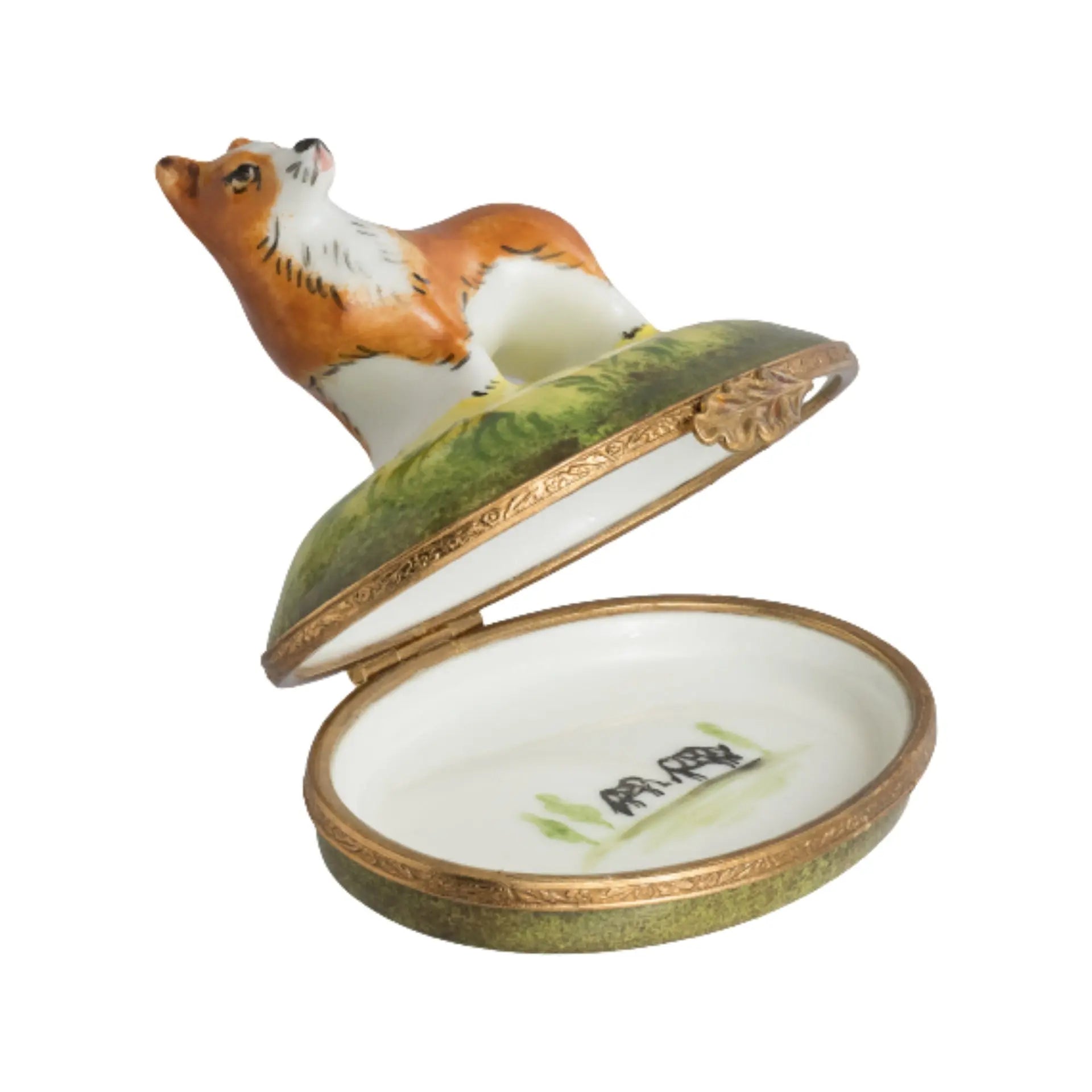 Corgi Dog Porcelain Limoges Dog French Trinket Box