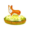 Corgi Dog Porcelain Limoges Dog French Trinket Box