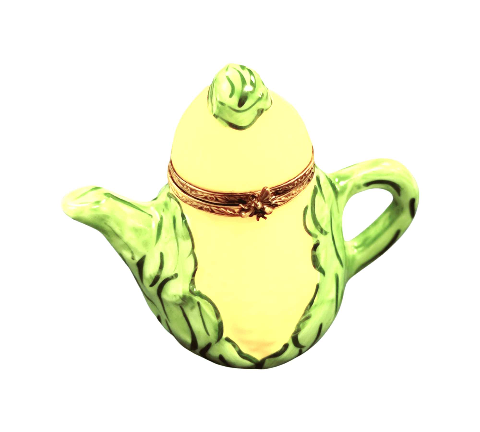 Corn Husk Teapot Limoges Box Porcelain Limoges China French Trinket Box