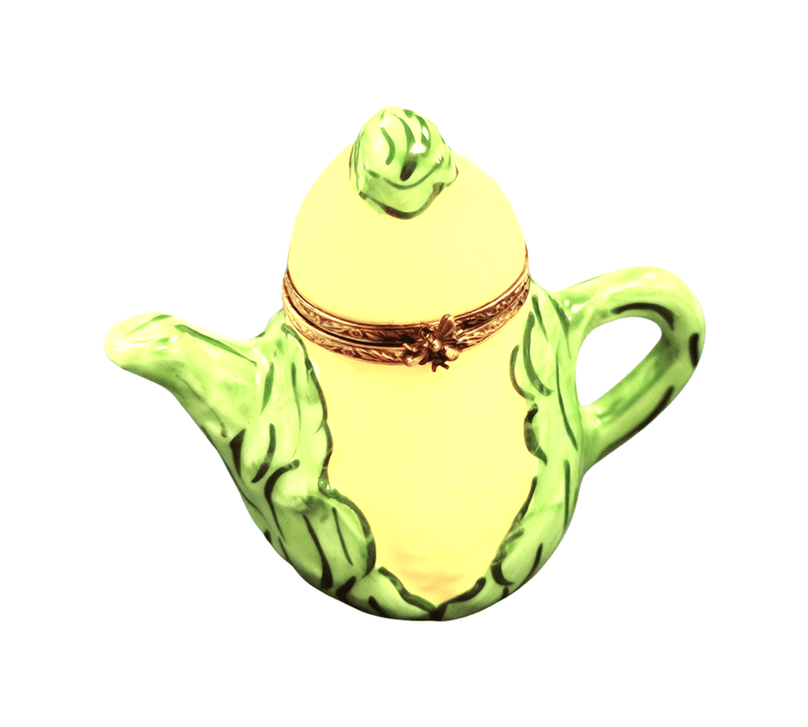 Corn Husk Teapot Limoges Box Porcelain Limoges China French Trinket Box