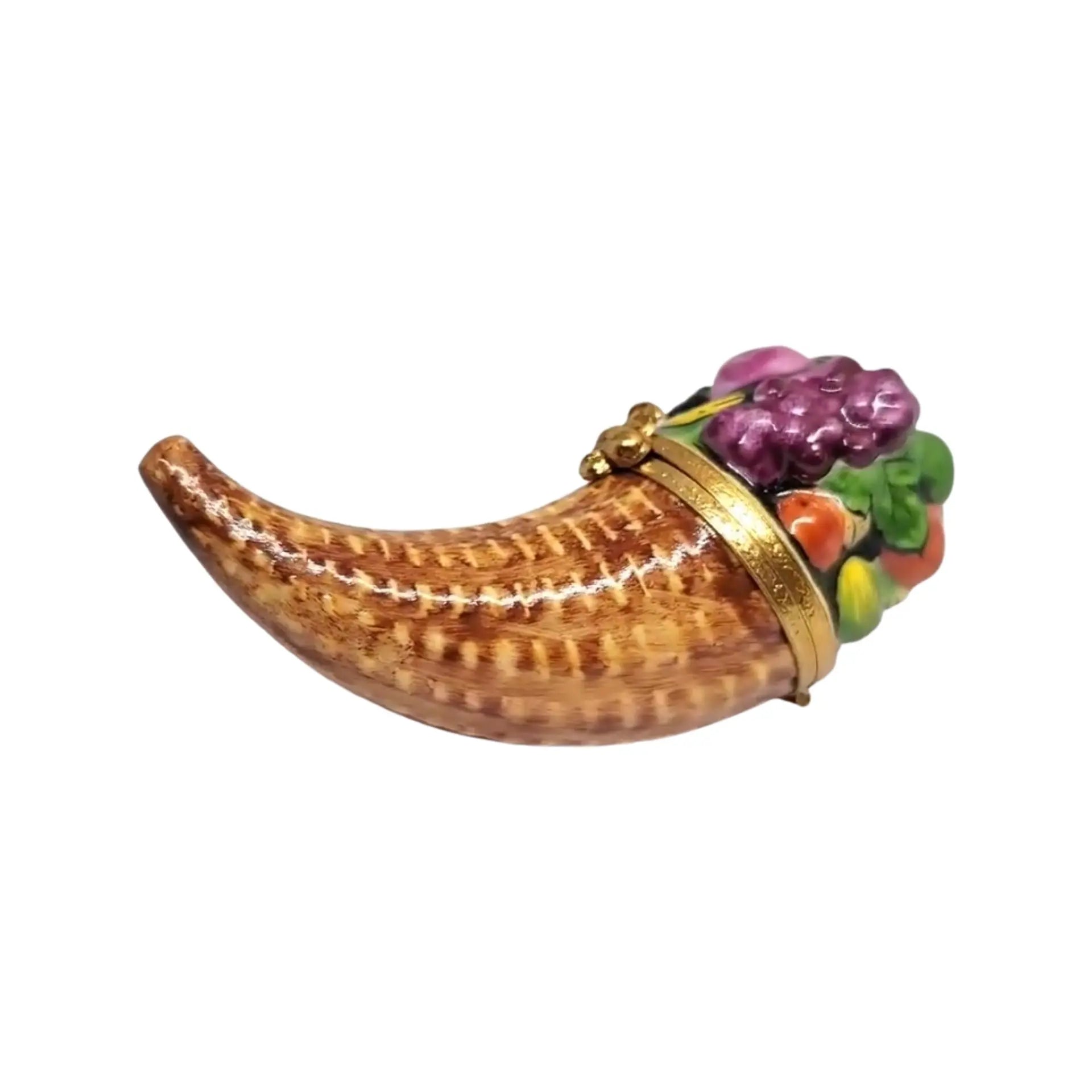 Cornucopia Thanksgiving Porcelain Limoges Thanksgiving French Trinket Box