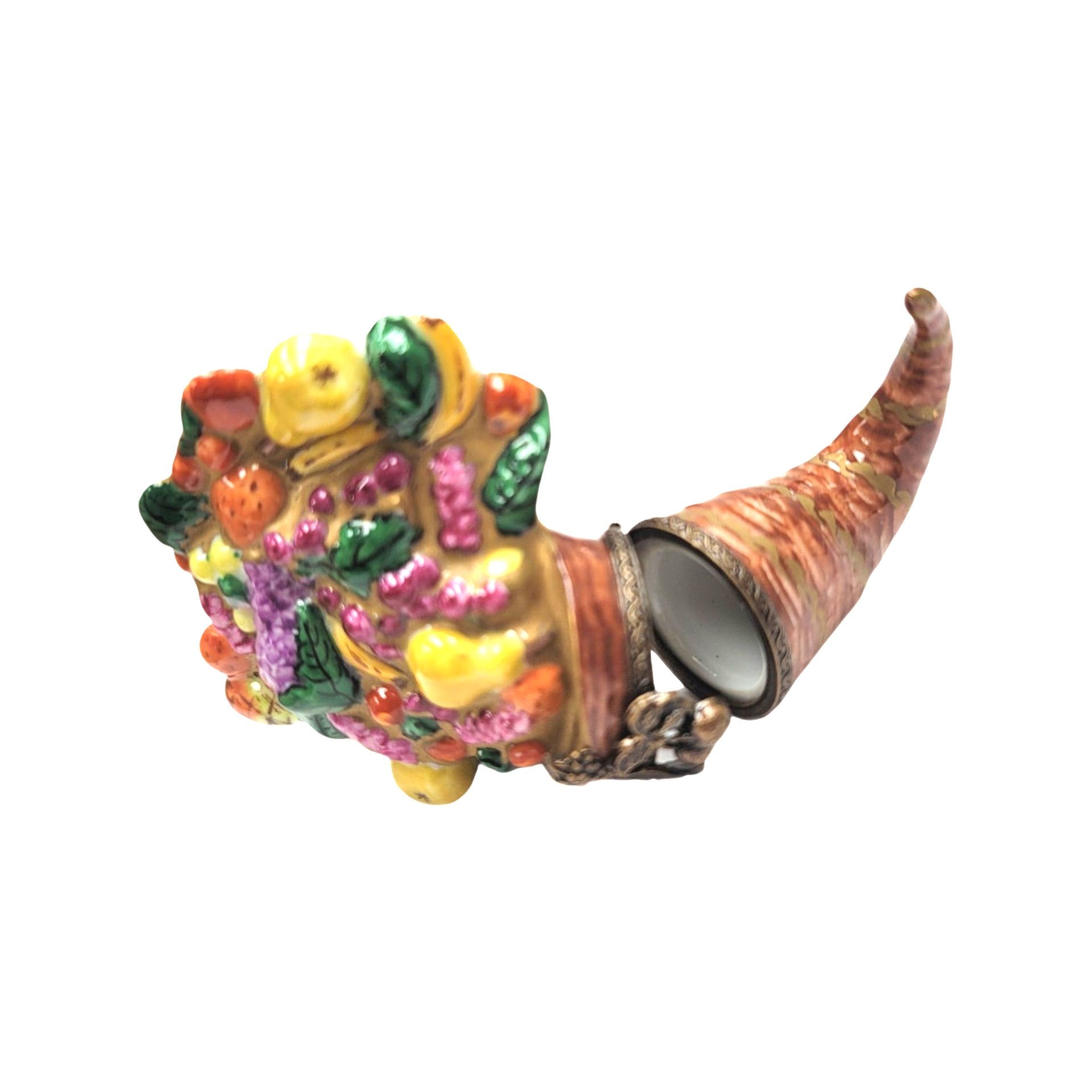 Cornucopia Thanksgiving Elegance Porcelain Limoges Thanksgiving xmas French Trinket Box