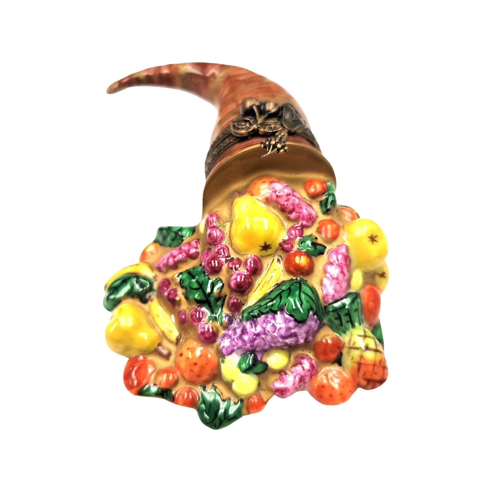 Cornucopia Thanksgiving Elegance Porcelain Limoges Thanksgiving xmas French Trinket Box