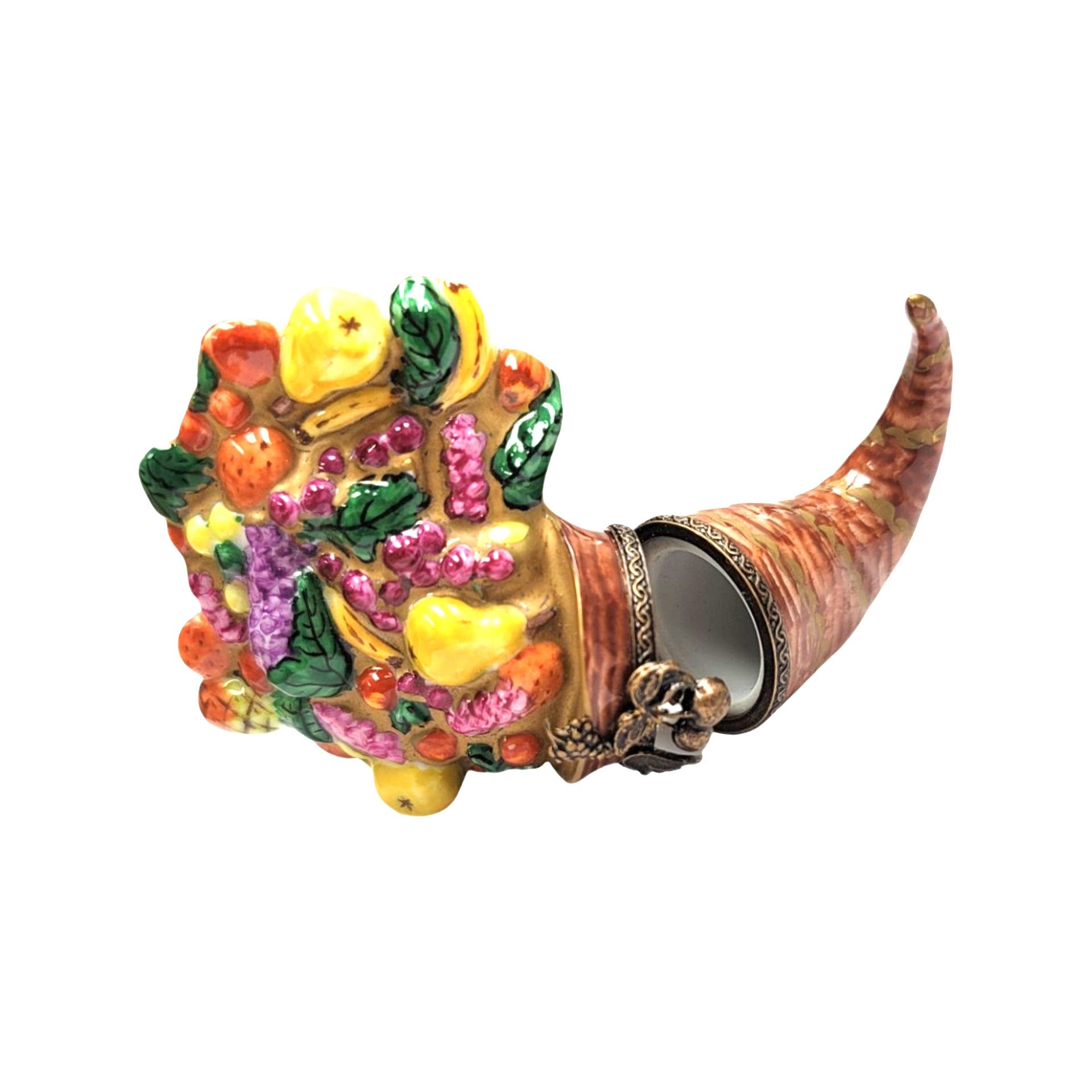 Cornucopia Thanksgiving Elegance Porcelain Limoges Thanksgiving xmas French Trinket Box