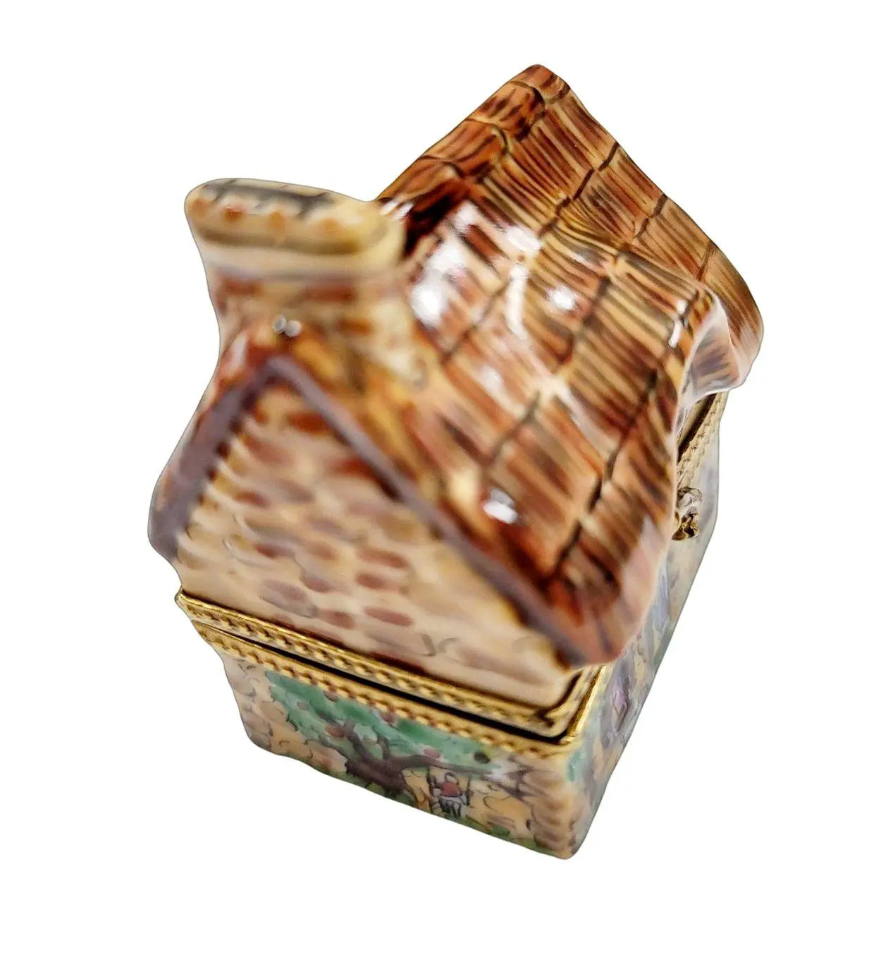 Cottage Country House Figurine Porcelain Limoges home French Trinket Box