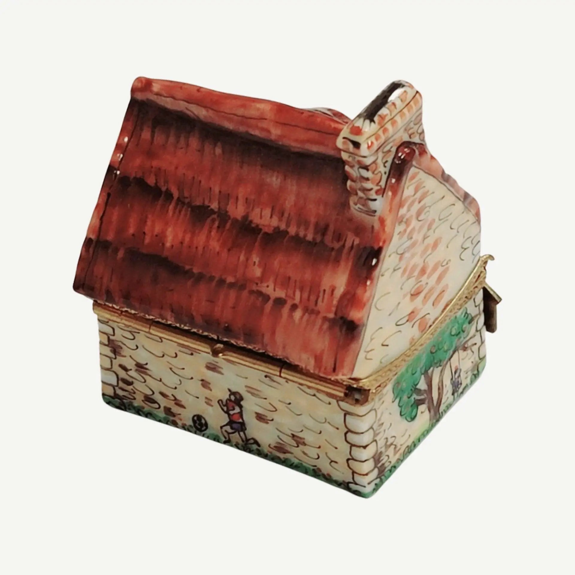 Cottage Country House Figurine Porcelain Limoges home French Trinket Box