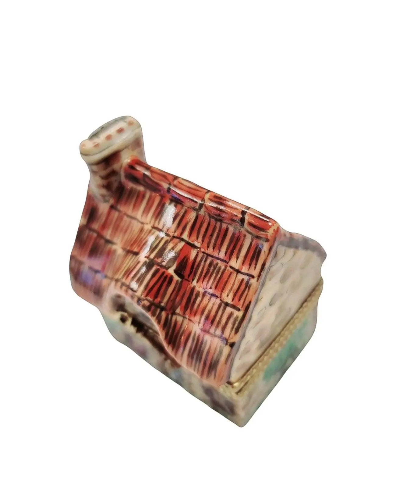 Cottage Country House Figurine Porcelain Limoges home French Trinket Box