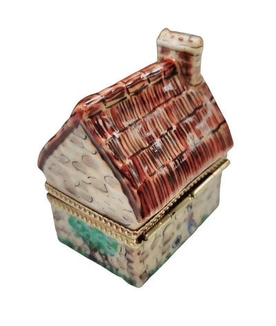 Cottage Country House Figurine Porcelain Limoges home French Trinket Box