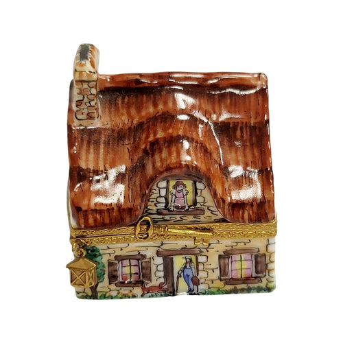 Cottage Country House Figurine Porcelain Limoges home French Trinket Box