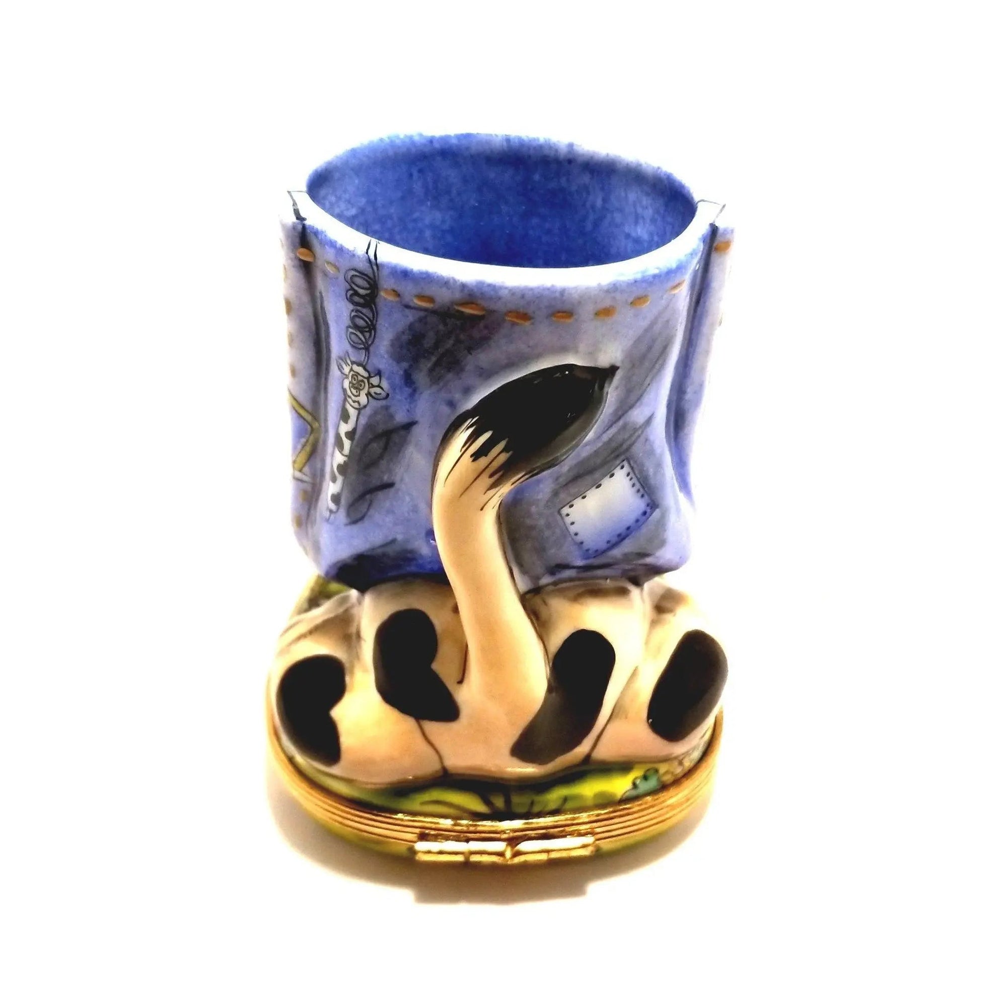 Cow Vase Pencil Holder Artistry Porcelain Limoges farm animals French Trinket Box