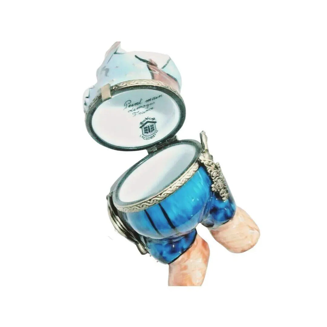 Cowboy Polar Bear Porcelain Limoges Bear sports fairy French Trinket Box