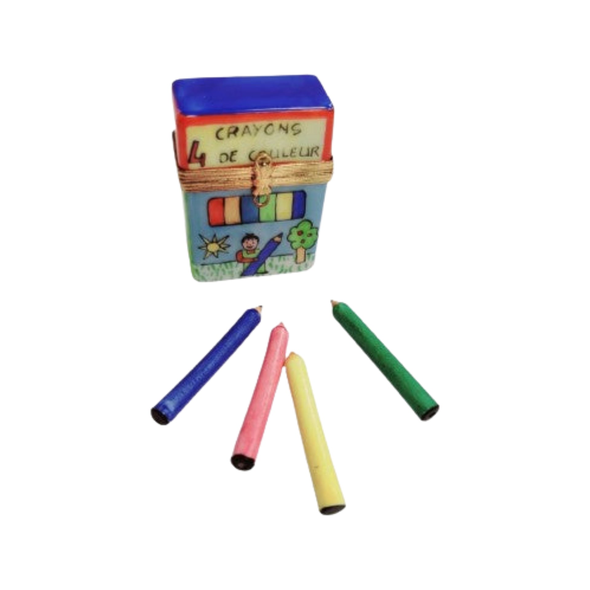 Crayon Box Porcelain Limoges Fine Art Kids French Trinket Box