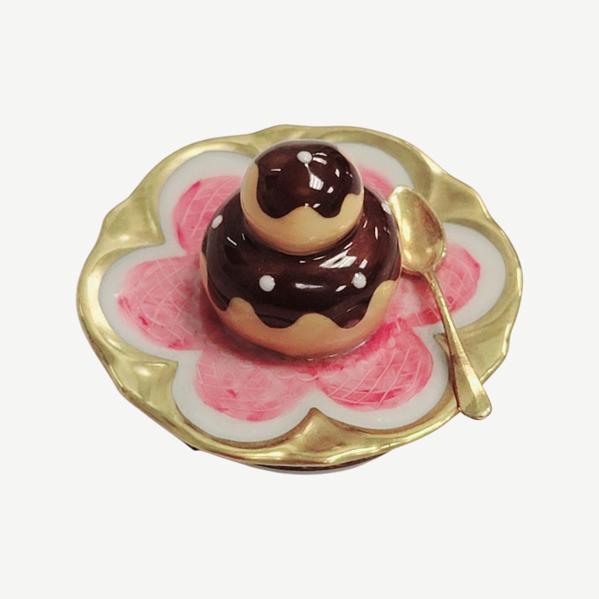 Cream Puff Delightful Figurine Porcelain Limoges Dessert French Trinket Box