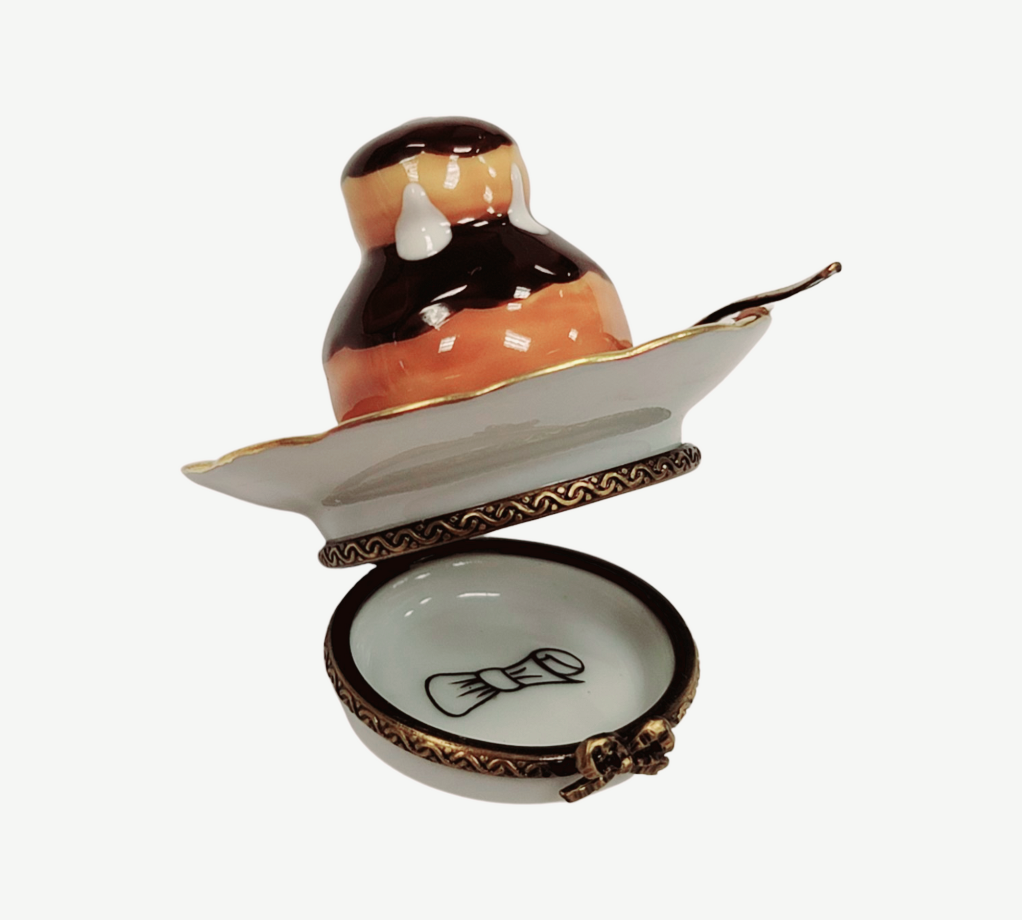 Cream Puff Elegance Figurine Porcelain Limoges Dessert French Trinket Box