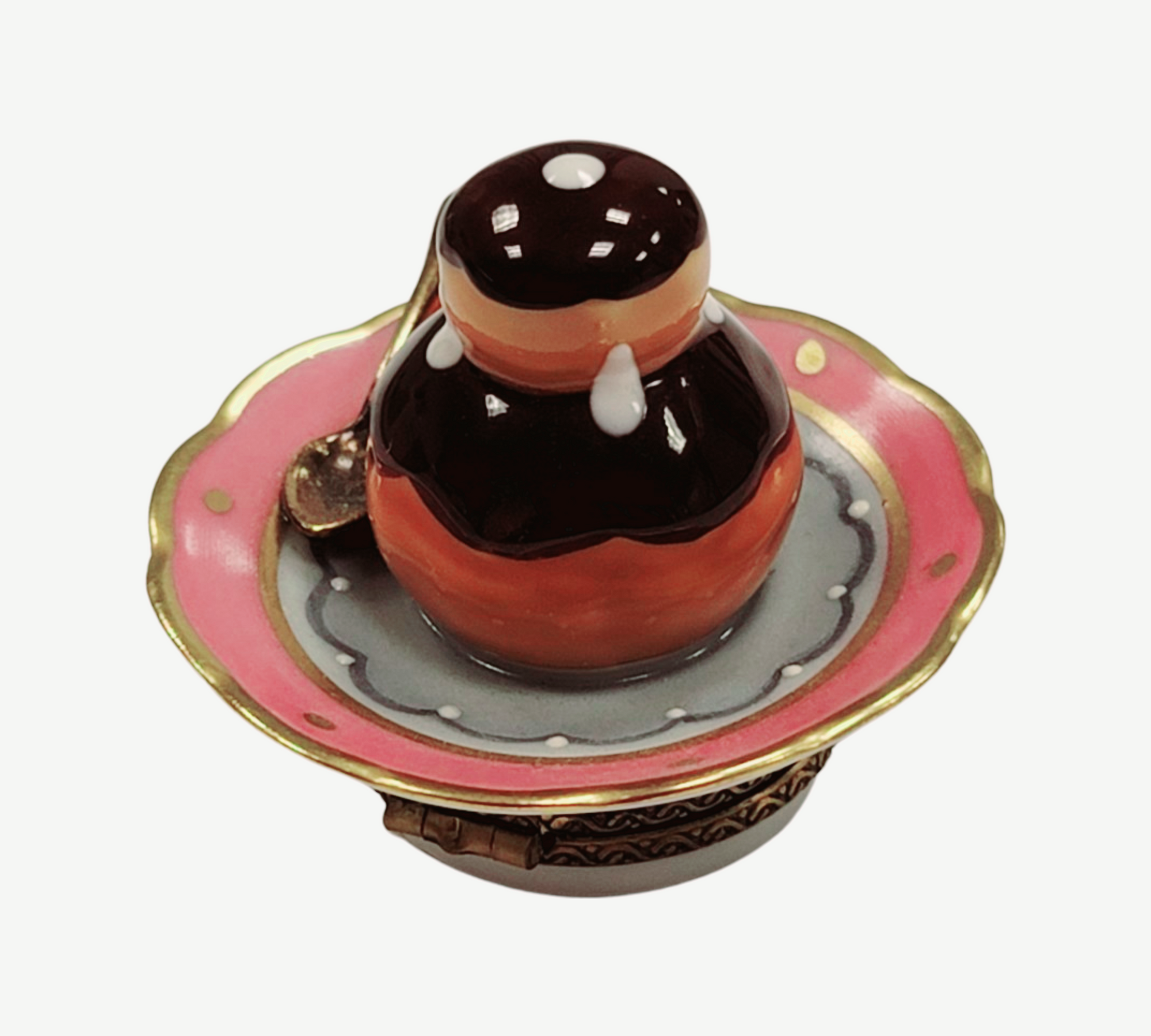 Cream Puff Elegance Figurine Porcelain Limoges Dessert French Trinket Box