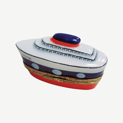 Cruise Ship Elegance Box Porcelain Limoges vehicle world travel French Trinket Box