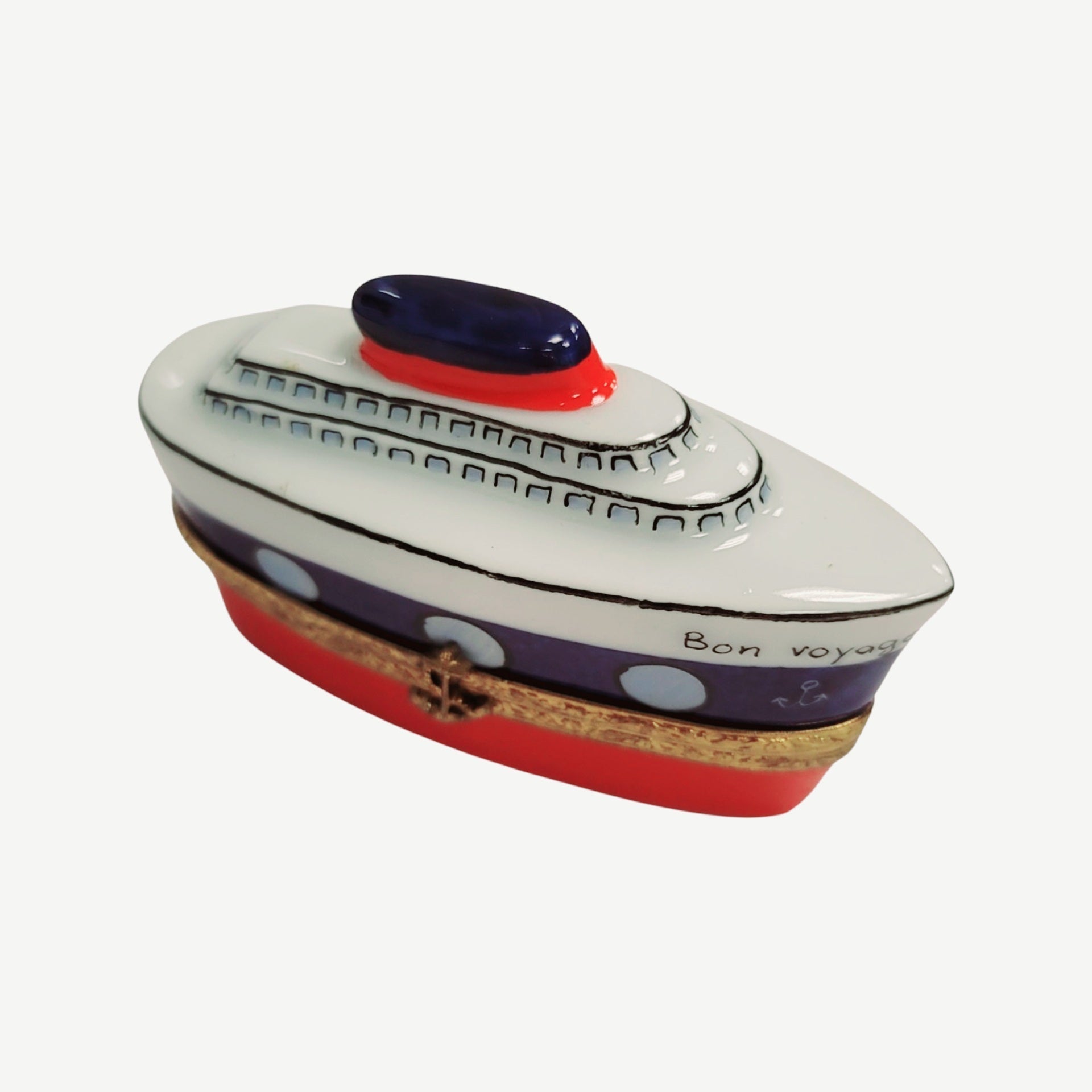 Cruise Ship Elegance Box Porcelain Limoges vehicle world travel French Trinket Box