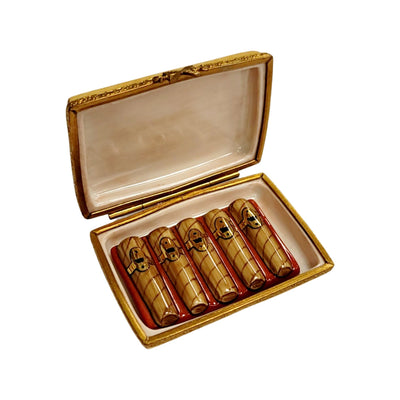 Cuban Cigar Limoges Box Figurine Porcelain Limoges wine Limoges Box men French Trinket Box