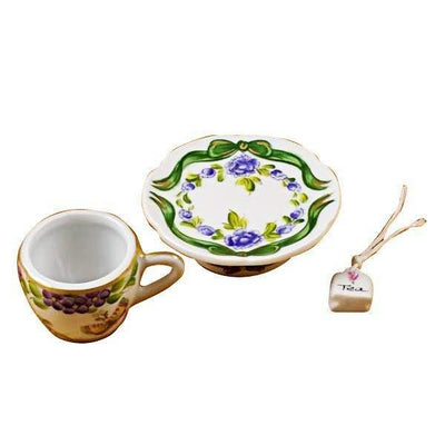Cup & Saucer - Butterfly Porcelain Limoges China French Trinket Box